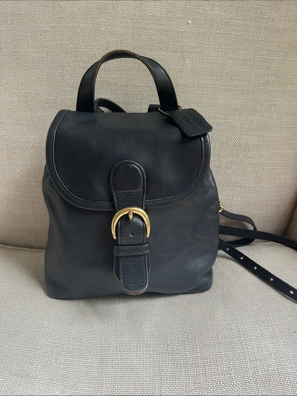 Coach Vintage Bantam USA Black Leather Backpack 4152